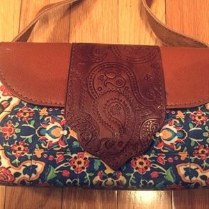 Colorful Leather Purse with Flower design